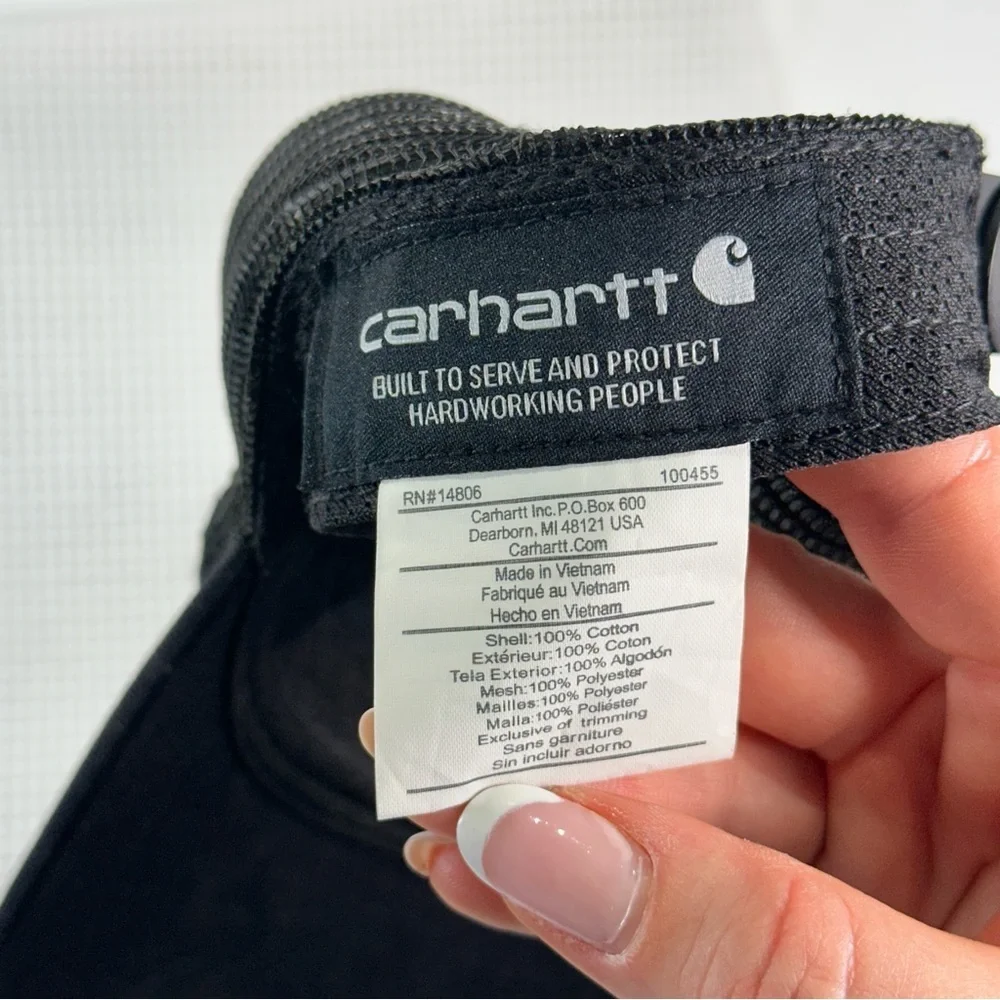 Carhartt workwear trucker hat mesh back black snapback